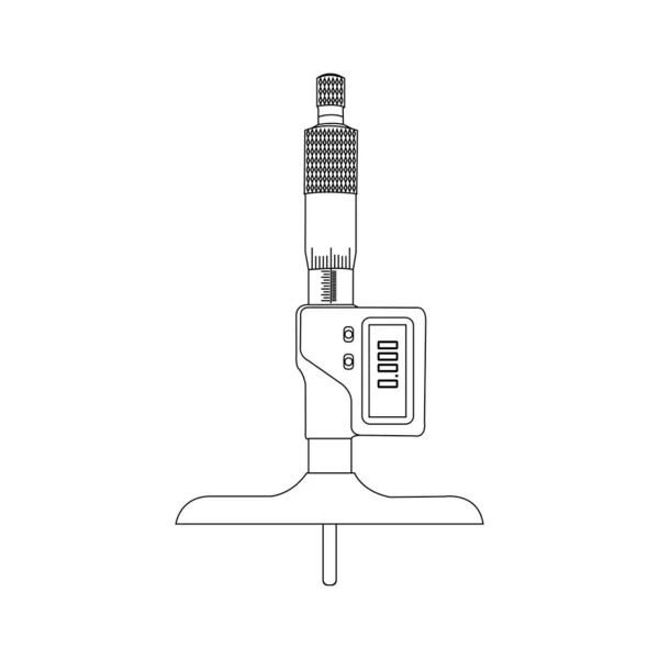 Micrómetro Profundidad Instrumento Medición Icono Vector Diseño Simple — Archivo Imágenes Vectoriales