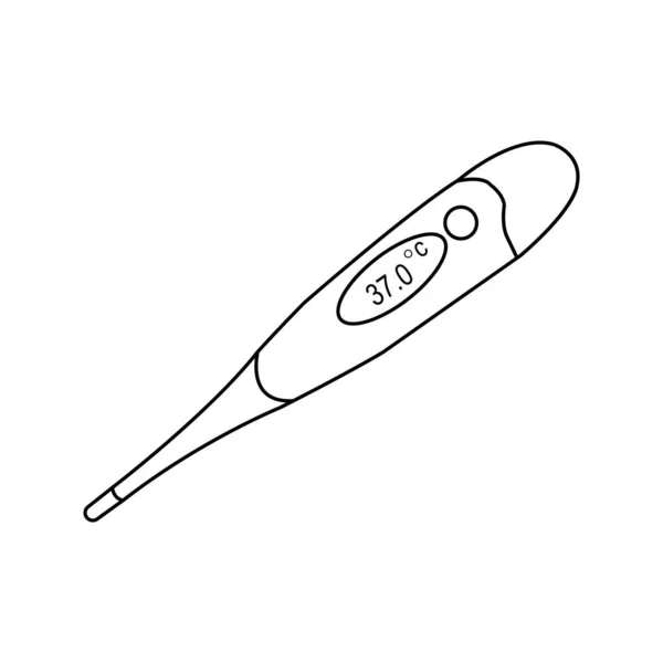 Icône Thermomètre Numérique Vecteur Conception Simple — Image vectorielle