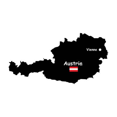 austria harita simgesi vektör illüstrasyon sembolü tasarımı