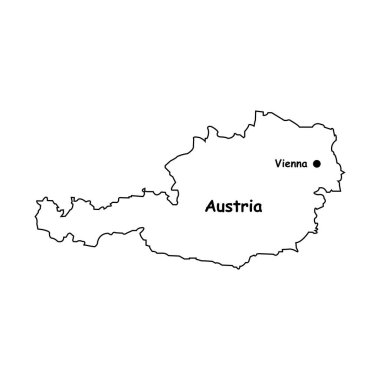 austria harita simgesi vektör illüstrasyon sembolü tasarımı