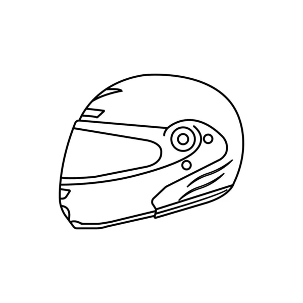 Ikona Kasku Dla Wektora Motocykla Prosta Konstrukcja — Wektor stockowy