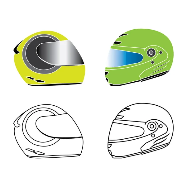 Helmet Icon Motorcycle Vector Simple Design — Stock Vector