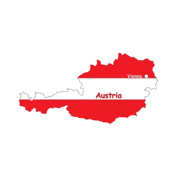 Áustria Mapa Ícone Vetor Ilustração Símbolo Design —  Vetores de Stock