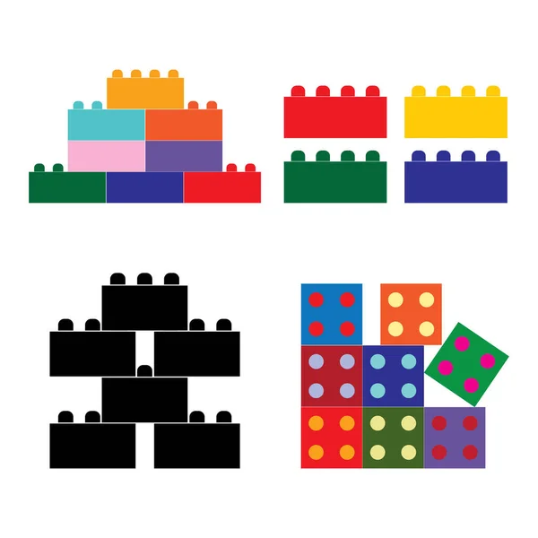 Návrh Symbolů Vektorových Ilustrací Stavebních Bloků — Stockový vektor