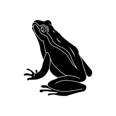 Kurbağa simgesi vektör illüstrasyon logo tasarım şablonu.
