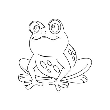 Kurbağa simgesi vektör illüstrasyon logo tasarım şablonu.