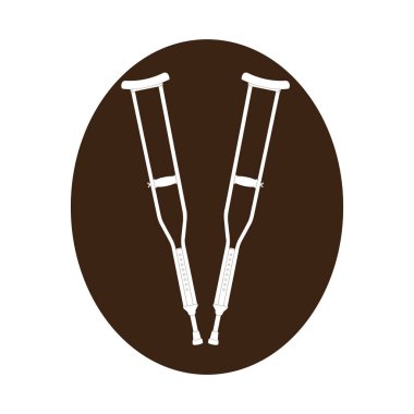 Koltuk değnekleri vektör resimleme sembolü tasarımı