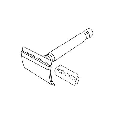sakal ustura simgesi vektör çizim sembolü tasarımı
