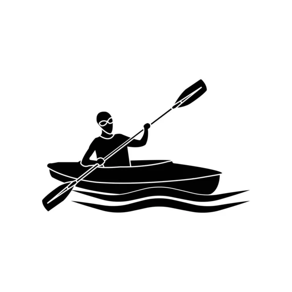 Kayak Sport Logo Vettore Illustrazione Templatel Design — Vettoriale Stock
