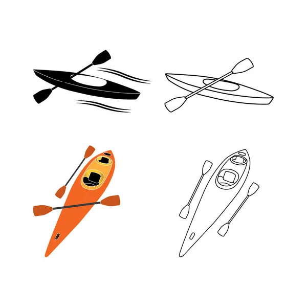 Kayak Vector Icono Ilustración Símbolo Diseño — Vector de stock