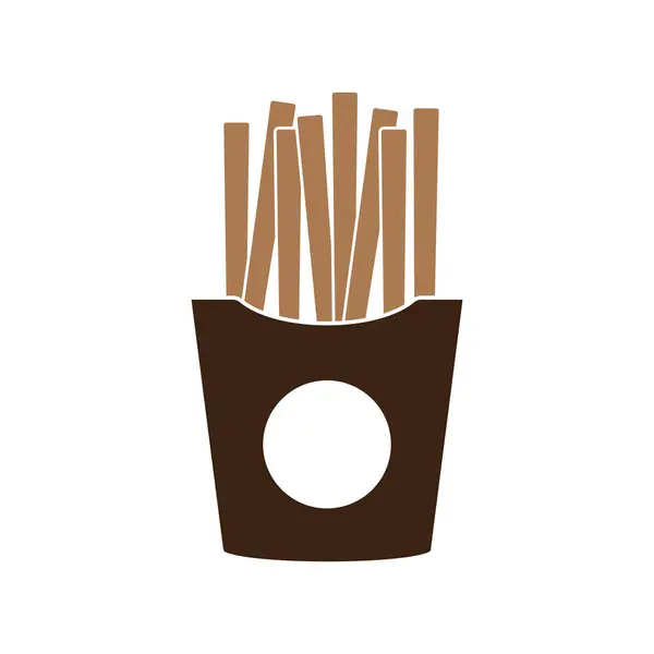 Potato Stick Icono Vector Ilustración Símbolo Diseño — Archivo Imágenes Vectoriales