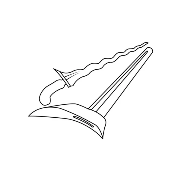 Keris Traditionelle Waffe Aus Indonesien Flachem Illustrationsvektor — Stockvektor