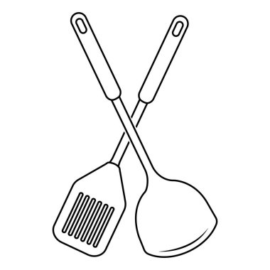 Spatula Simgesi vektör illüstrasyon tasarımı