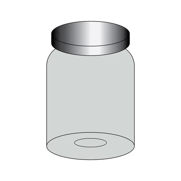 Vidro Jar Ícone Vetor Ilustração Logotipo Design —  Vetores de Stock