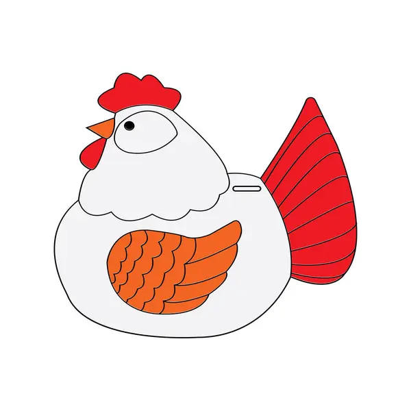 Chicken Piggy Bank Icon Vector Illustration Simple Design — Stock Vector