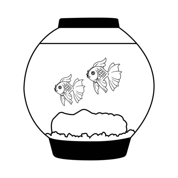 Mini Aquarium Icône Vectoriel Illustration Conception Simple — Image vectorielle