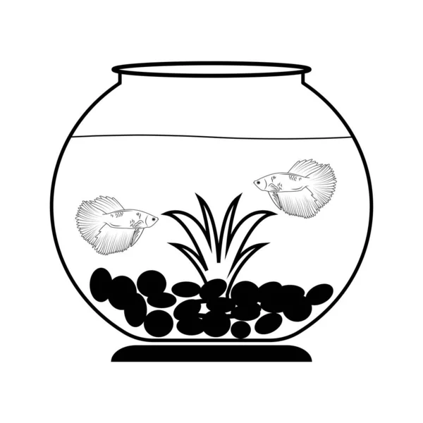 Mini Aquarium Icône Vectoriel Illustration Conception Simple — Image vectorielle