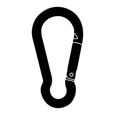 Karabinalı dağ ekipmanları ikon vektör illüstrasyon sembolü tasarımı