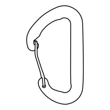 Karabinalı dağ ekipmanları ikon vektör illüstrasyon sembolü tasarımı