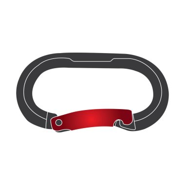 Karabinalı dağ ekipmanları ikon vektör illüstrasyon sembolü tasarımı