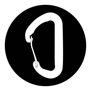 Karabinalı dağ ekipmanları ikon vektör illüstrasyon sembolü tasarımı