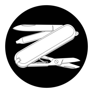 Penknife simgesi vektör illüstrasyon tasarımı
