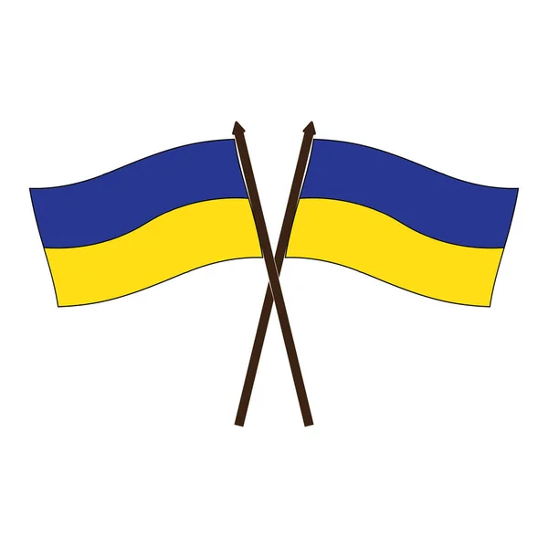 Ukraine Flagga Ikon Vektor Illustration Symbol Design — Stock vektor
