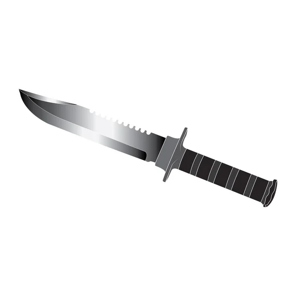 Couteau Militaire Icône Vectoriel Illustration Symbole Conception — Image vectorielle
