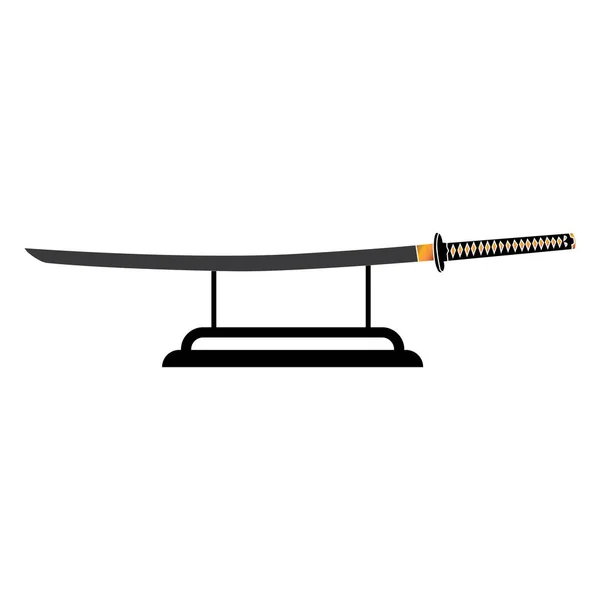 Samurai Espada Ícone Vetor Ilustração Design Simples —  Vetores de Stock