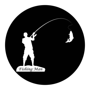 balıkçı adam simgesi vektör illüstrasyon tasarımı