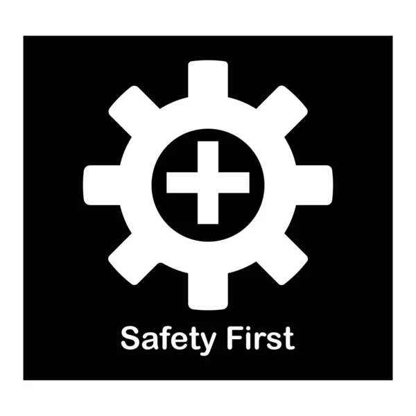 Safety First Icon Vector Illustration Symbol Design — Stock Vector