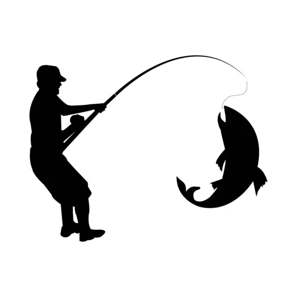 Pesca Homem Ícone Vetor Ilustração Símbolo Design — Vetor de Stock