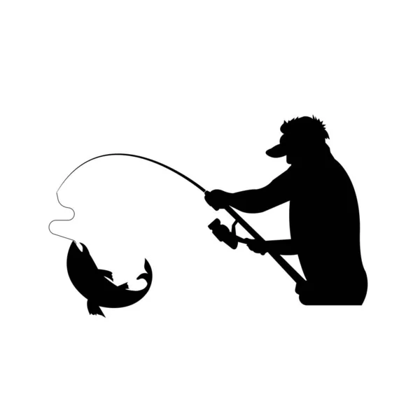 釣り人アイコンベクターイラストシンボルデザイン — ストックベクタ