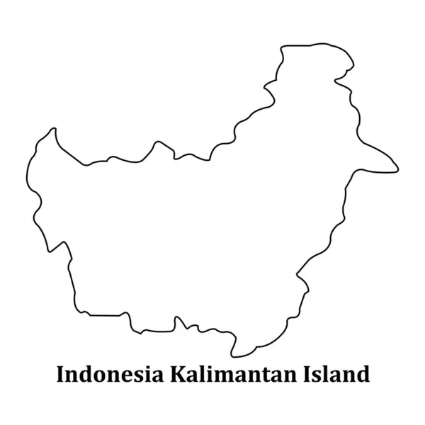 Indonesian Kalimantan Map Icon Vector Desain Sederhana - Stok Vektor
