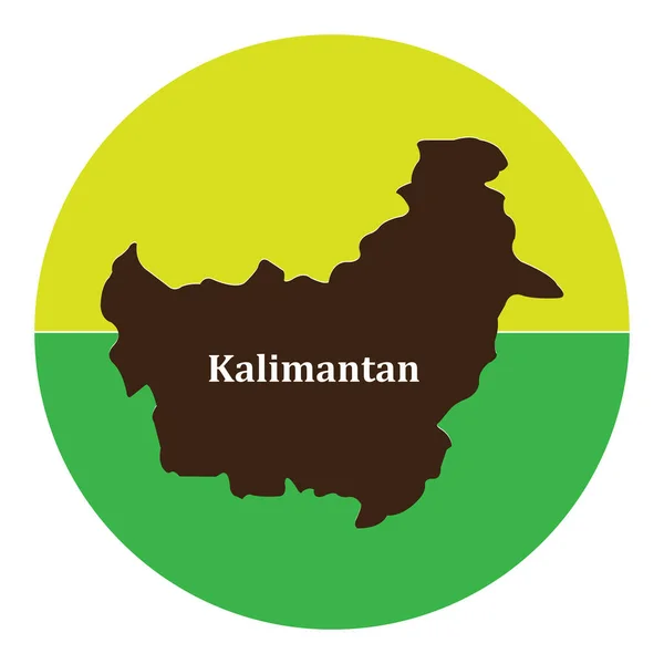 Indonesian Kalimantan Map Icon Vector Desain Sederhana - Stok Vektor