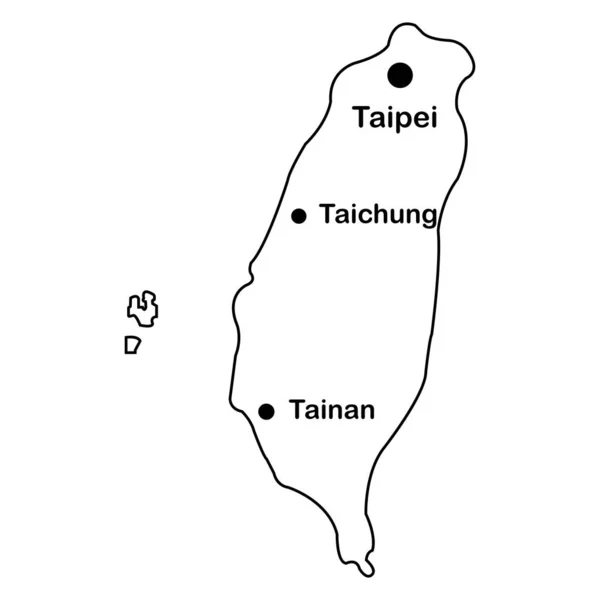 Taiwán Mapa Logo Vector Ilustración Diseño Simple — Vector de stock