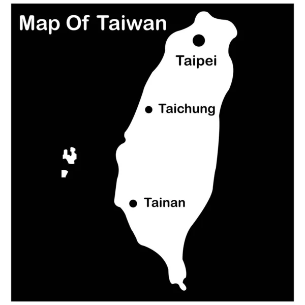 Tajwan Mapa Logo Wektor Ilustracja Prosta Konstrukcja — Wektor stockowy