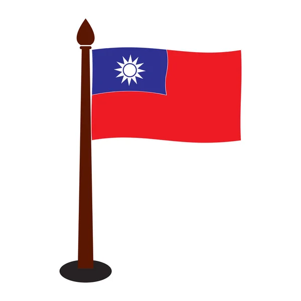 Tayvan Bayrak Ikonu Vektör Illüstrasyon Sembolü Tasarımı — Stok Vektör