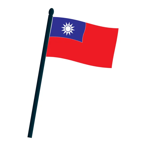 Taiwán Icono Bandera Vector Ilustración Símbolo Diseño — Archivo Imágenes Vectoriales