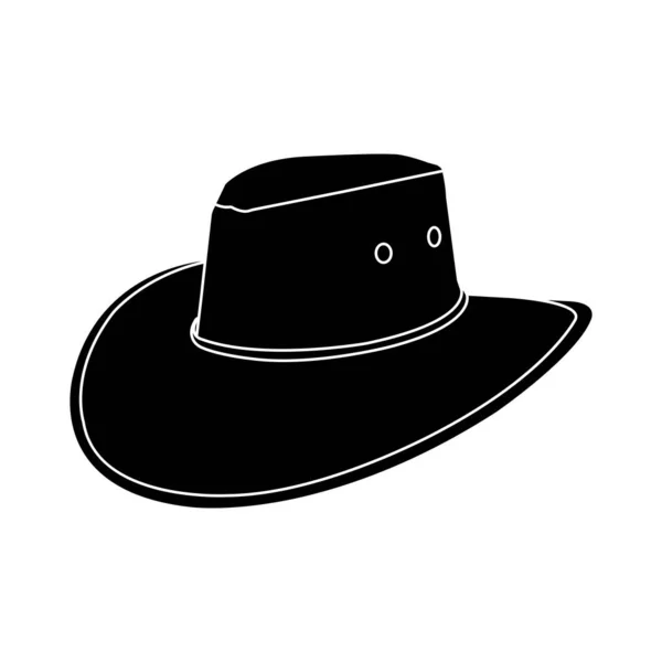 Ковбойская Шляпа Иконка Векторный Логотип Дизайн — стоковый вектор