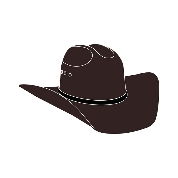Ковбойская Шляпа Иконка Векторный Логотип Дизайн — стоковый вектор