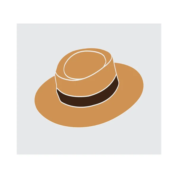 Sombrero Playa Icono Vector Ilustración Diseño Simple — Vector de stock