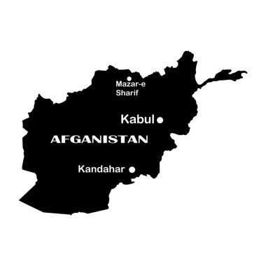 Afganistan harita ikonu vektör illüstrasyon sembolü tasarımı