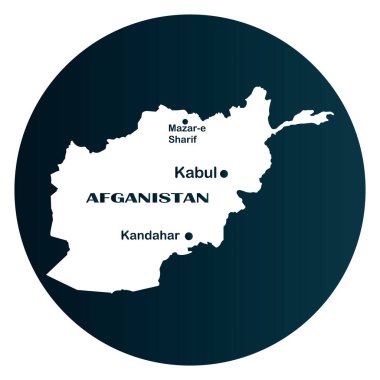 Afganistan harita ikonu vektör illüstrasyon sembolü tasarımı