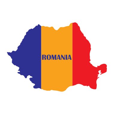 Romanya harita ikonu vektör illüstrasyon sembolü tasarımı