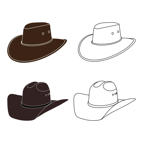 Cowboy Chapéu Ícone Vetor Logotipo Design — Vetor de Stock