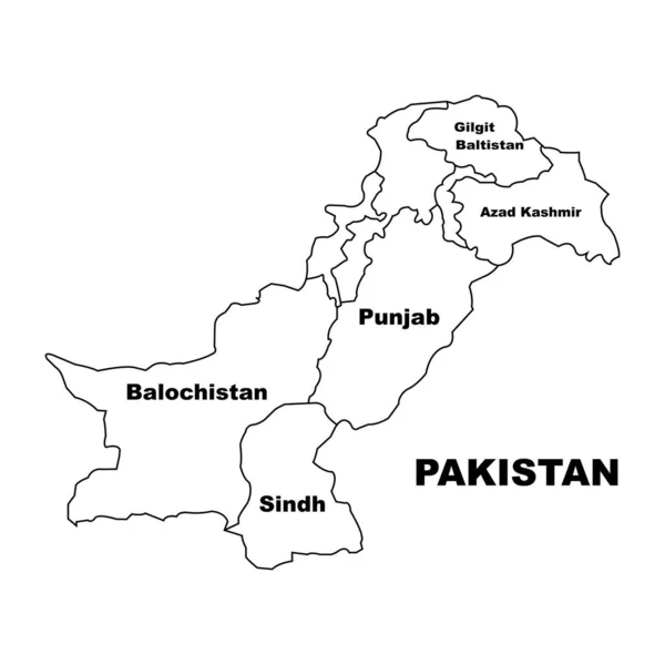 Pakistán Mapa Icono Vector Ilustración Símbolo Diseño — Vector de stock