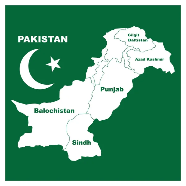 Pakistán Mapa Icono Vector Ilustración Símbolo Diseño — Archivo Imágenes Vectoriales