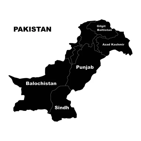 Pakistán Mapa Icono Vector Ilustración Símbolo Diseño — Vector de stock
