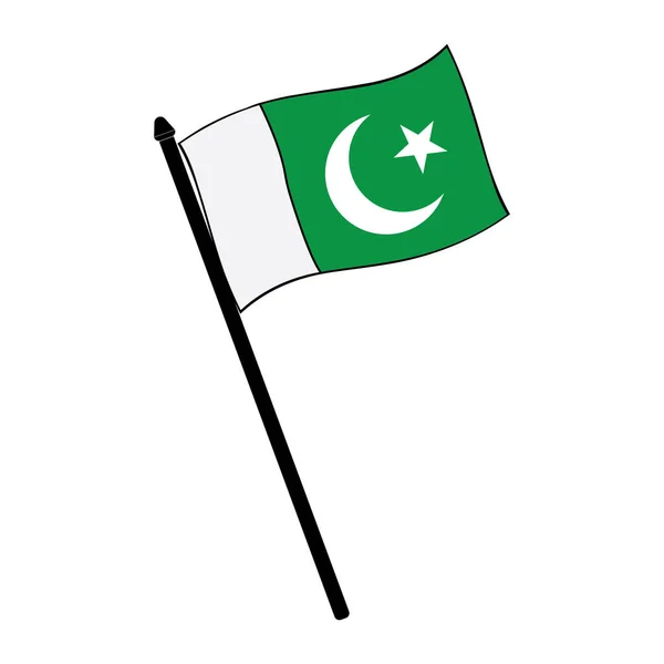 Bandeira Paquistanesa Ícone Vetor Ilustração Símbolo Design — Vetor de Stock